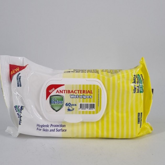 Detox Fresh antibakteriálne vlhčené utierky 60ks Lemon