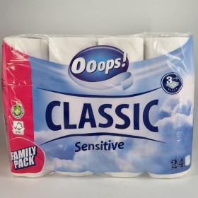 Ooops! Classic Sensitive 24ks 3vrstový toaletný papier - 1kotúč 125ústrižkov