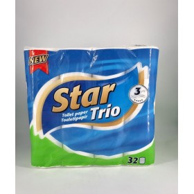 Star Trio toaletný papier 32 kotúčov, 3 vrstový, 85 ústrižkov
