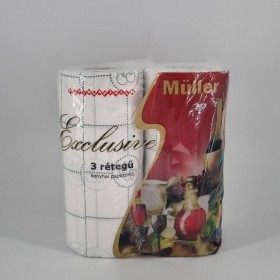 Muller papierové kuchynské utierky 3vrstové, 2 kotúče v balenní