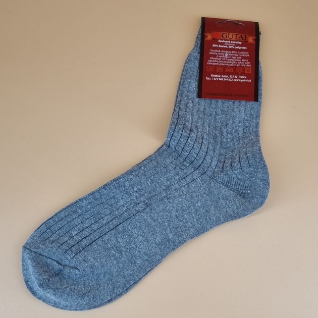  Bavlnené ponožky pánske grafitovo - sivé veľkosť 4-5   (37-38)